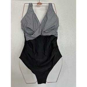 SummerSunshine Womens Size M Front Cross Maternity 1 Piece Swimsuit